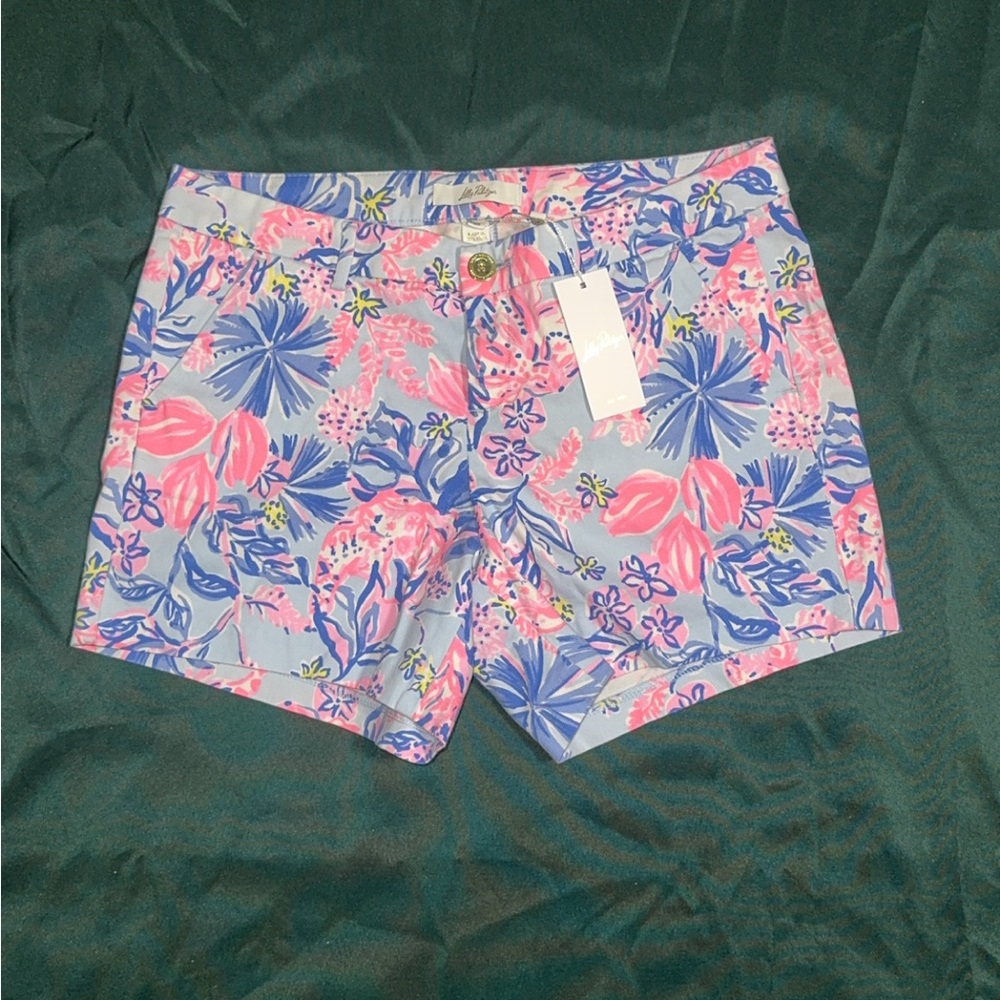 Lilly Pulitzer Pink and Blue Floral Women's Shorts